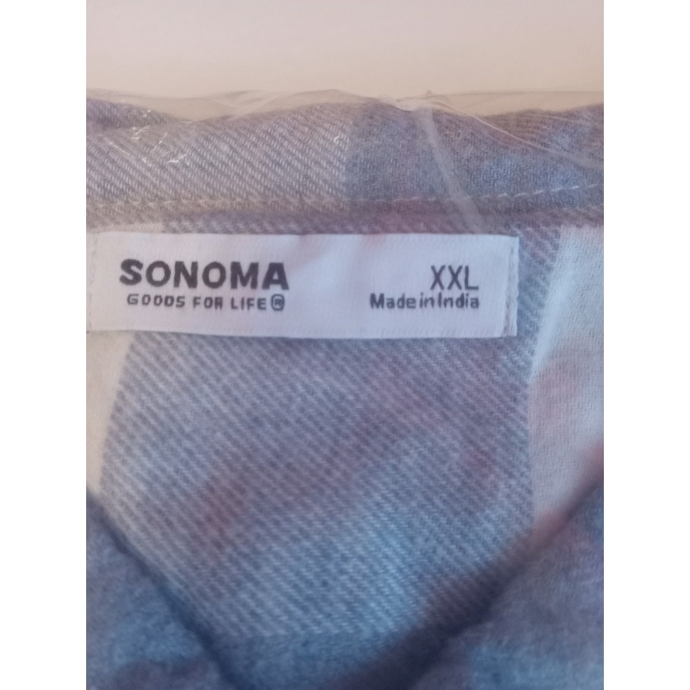 Men's Sonoma Goods For‎ Life Supersoft Flannel 2XL XXL Blue Plaid New - Picture 3 of 7